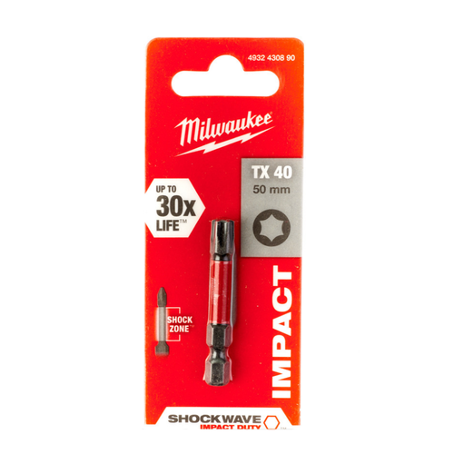 Zväčšený obrázok ku produktu Skrutkovací bit TX40 50mm SHOCKWAVE /blister 1ks/