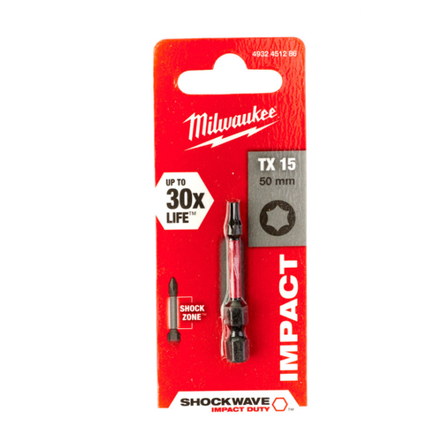 Zväčšený obrázok ku produktu Skrutkovací bit TX15 50mm SHOCKWAVE /blister 1ks/