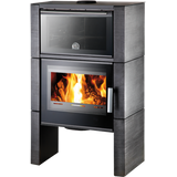 Obrázok ku produktu Krbové kachle DALE s pečiacou rúrou, čierna/kachľový obklad antracit metallic, HAAS+SOHN PREMIUM