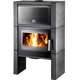 Obrázok ku produktu Krbové kachle DALE s pečiacou rúrou, čierna/kachľový obklad antracit metallic, HAAS+SOHN PREMIUM