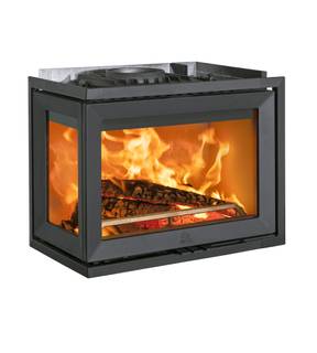 Obrázok ku produktu Liatinová rohová krbová vložka I 520 FL CB, ľavé presklenie, čierny lak, JOTUL
