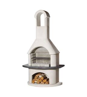 Obrázok ku produktu Záhradný krb Ambiente biely s granitovou doskou