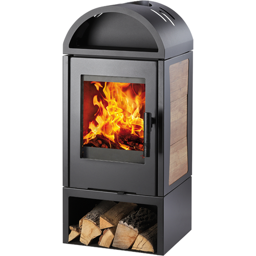 Zväčšený obrázok ku produktu Krbové kachle Vista, čierna/dekor drevo, HAAS+SOHN HOME