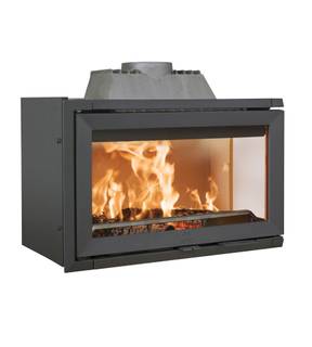 Obrázok ku produktu Liatinová rohová krbová vložka I 620 FR CB, pravé presklenie, čierny lak, JOTUL