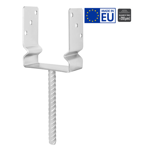 Zväčšený obrázok ku produktu U na roxore 140x60x150/4 ø18 PUZ140 úzke s prelisom Zn