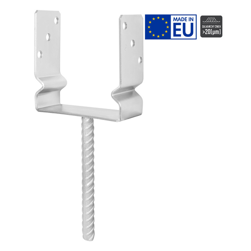 Zväčšený obrázok ku produktu U na roxore 150x60x150/4 ø18 PUZ150 úzke s prelisom Zn