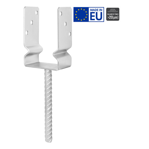 Zväčšený obrázok ku produktu U na roxore 100x60x150/4 ø18 PUZ100 úzke s prelisom Zn