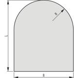 Obrázok ku produktu Sklo pod kachle typ A3, 1000x1000x6 mm, R = 500 mm