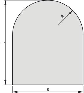 Obrázok ku produktu Sklo pod kachle typ A3, 1000x1000x6 mm, R = 500 mm