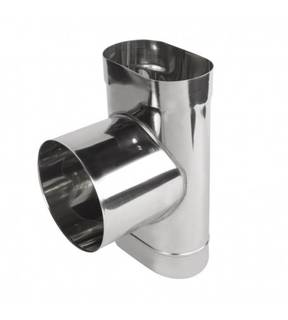 Obrázok ku produktu T-kus 87° ovál 0,6 mm 120/220 vývod 120, nerez antikoro 1.4404