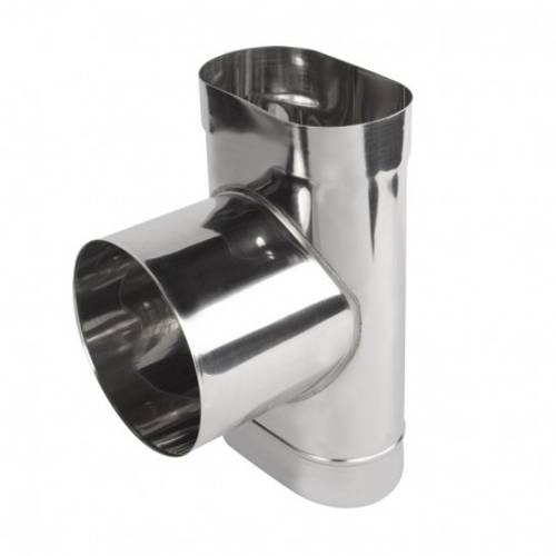 Zväčšený obrázok ku produktu T-kus 87° ovál 0,6 mm 120/200 vývod 150, nerez antikoro 1.4404