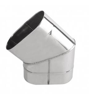 Obrázok ku produktu Koleno 45°ovál 0,6 mm 120/220 krátky bok, nerez antikoro 1.4404