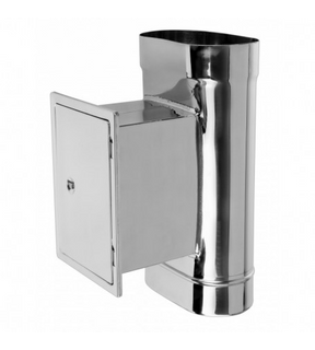 Obrázok ku produktu Čistiaci kus ovál 0,6 mm 120/220 s dvierkami 140x140 mm, nerez antikoro 1.4404