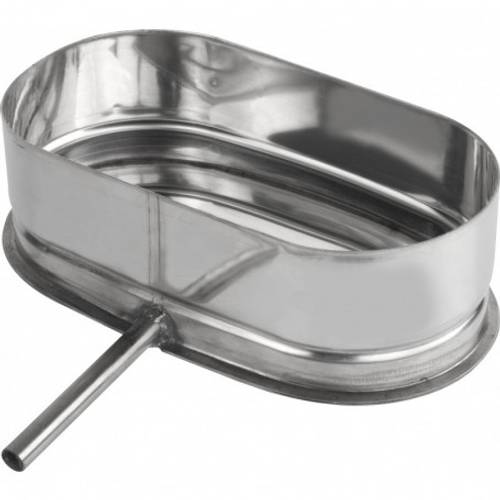 Zväčšený obrázok ku produktu Odkaľovač ovál 0,6 mm 140/250, bočný vývod, nerez antikoro 1.4404