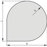 Obrázok ku produktu Sklo pod kachle typ J2, 1000x1000x6, R = 500 mm