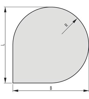 Obrázok ku produktu Sklo pod kachle typ J2, 1000x1000x6, R = 500 mm
