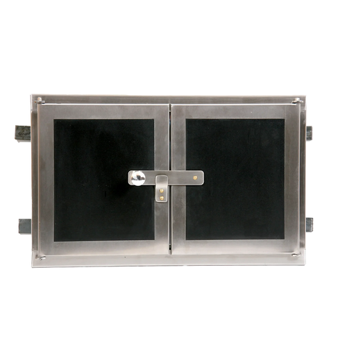 Zväčšený obrázok ku produktu Chlebové dvierka 470x290 mm dvojdielne, 06 nerez/čierna