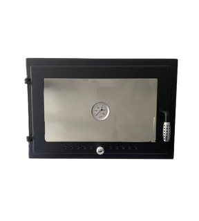 Obrázok ku produktu Chlebové dvierka 505x345 mm so sklom, teplomerom a reguláciou vzduchu, 08T čierna/chróm