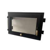 Obrázok ku produktu Chlebové dvierka 505x345 mm so skloma reguláciou vzduchu, 09 čierna, zlaté doplnky