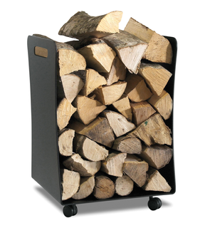 Obrázok ku produktu Stojan na drevo s kolieskami 39x39x58cm čierny LIENBACHER
