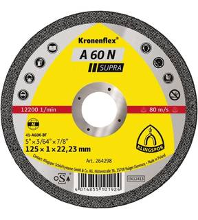 Obrázok ku produktu Kotúč rezný 125/1,0/22 A60N SUPRA (na hliník) KLINGSPOR
