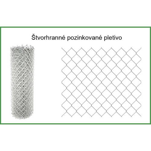 Zväčšený obrázok ku produktu Štvorhranné pletivo pletené pozinkované, výška 1500 mm, veľkosť oka 60x60 mm, hrúbka drôtu 2,0 mm, balík 15 m