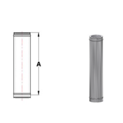 Zväčšený obrázok ku produktu Rúra 250/300/955 mm, dvojplášť + spona ICS25 250 Schiedel