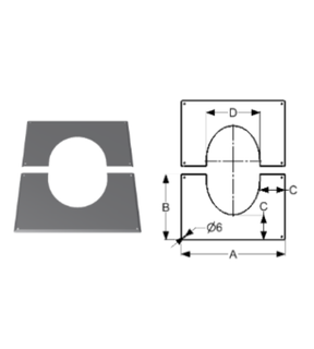 Obrázok ku produktu Dvojdielny krycí plech 0-5° PM D=200 čierny
