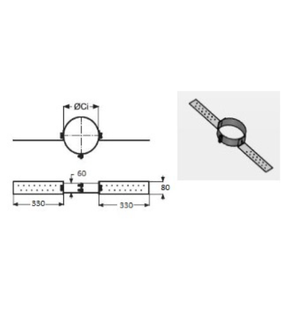 Obrázok ku produktu Objímka krokvová D=230 ICS25 180 Schiedel