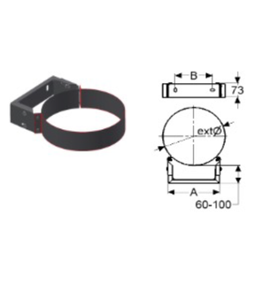 Obrázok ku produktu Lôžko prestaviteľné 60-100 D=230 čierne PERMETER Schiedel