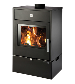Obrázok ku produktu Teplovodné krbové kachle Werfen 9 s výmenníkom, čierna/liatinové dvierka, HAAS+SOHN HOME