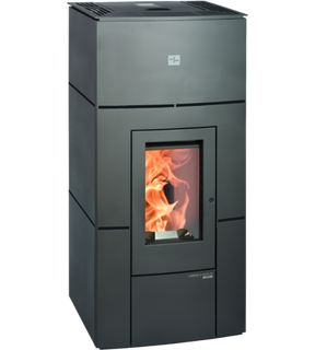 Obrázok ku produktu Peletové krbové kachle HSP 6 Rueda PGI, antracit/čierne lišty, HAAS+SOHN PREMIUM