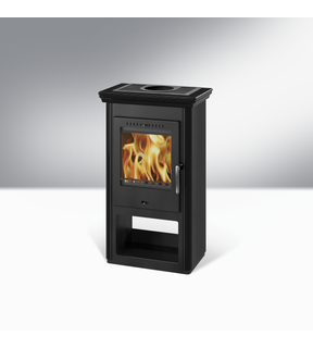 Obrázok ku produktu Krbové kachle Borgholm keramická rímsa, smaltované boky, čierna, THORMA