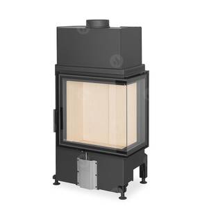 Obrázok ku produktu Krbová vložka IMPRESSION L 2G S 58.60.34.21 rohová ľavá s otváraním dvierok do strany, so žltou spaľovacou komorou a deleným sklom, ROMOTOP