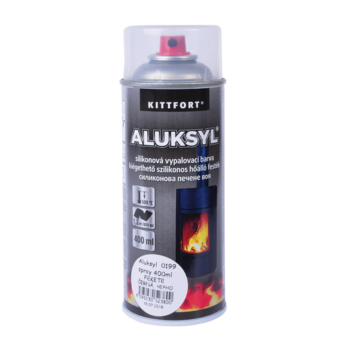 Zväčšený obrázok ku produktu Žiaruvzdorná vypaľovacia silikónová farba do 500 °C, čierna, 400 ml, Aluksyl®
