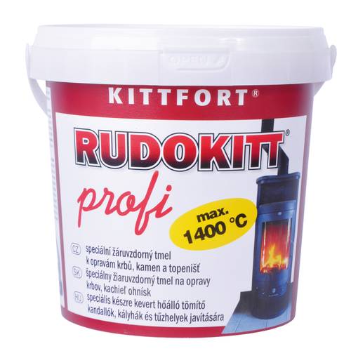 Zväčšený obrázok ku produktu Žiaruvzdorný tmel Kittfort Rudokitt Profi 1,8 kg 1400°C