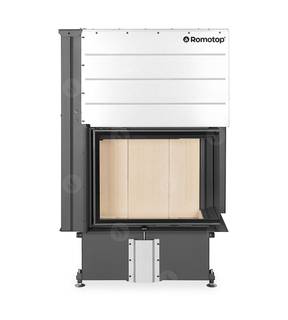 Obrázok ku produktu Krbová vložka IMPRESSION R 2G L 71.60.34.21 rohová pravá s výsuvnými dvierkami, so žltou spaľovacou komorou a deleným sklom, ROMOTOP