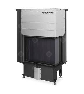 Obrázok ku produktu Krbová vložka IMPRESSION L 2G L 71.60.34.21 rohová ľavá s výsuvnými dvierkami, s čiernou spaľovacou komorou a deleným sklom, ROMOTOP