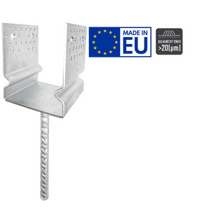 Obrázok ku produktu U na roxore 140x120/4 ø20x250 PUZS140 s prelisom Zn