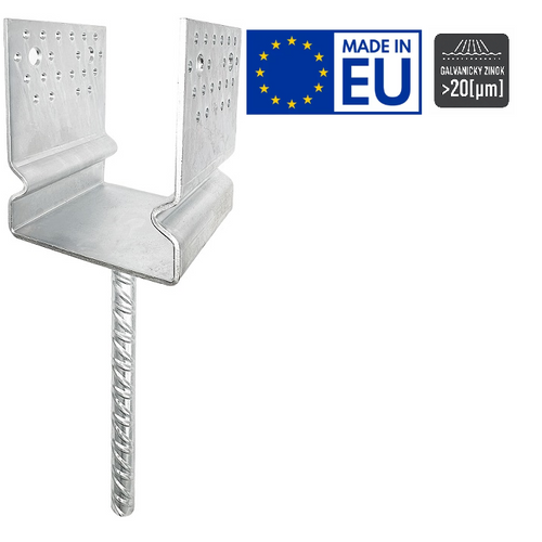 Zväčšený obrázok ku produktu U na roxore 120x120/4 ø18x250 PUZS120 s prelisom Zn