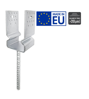 Obrázok ku produktu U na roxore 60x60/4 ø16x250 PUZS60 s prelisom Zn