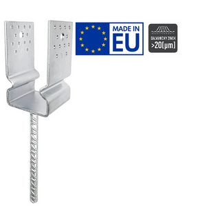Obrázok ku produktu U na roxore 80x80/4 ø16x250 PUZS80 s prelisom Zn