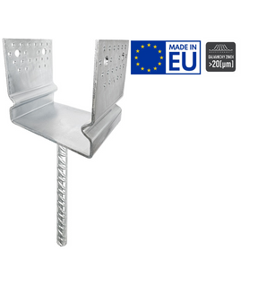 Obrázok ku produktu U na roxore 160x120/4 ø20x250 PUZS160 s prelisom Zn