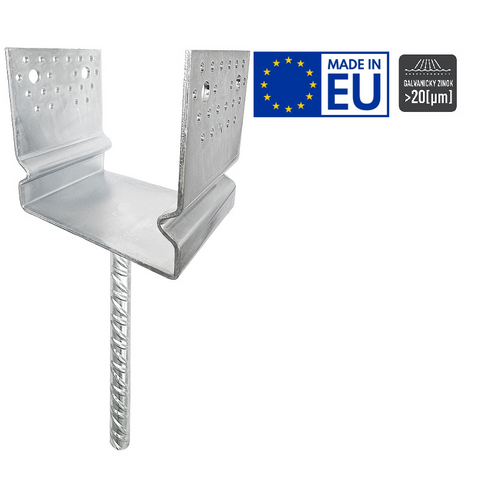 Zväčšený obrázok ku produktu U na roxore 160x120/4 ø20x250 PUZS160 s prelisom Zn