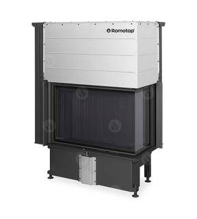 Obrázok ku produktu Krbová vložka IMPRESSION R 2G L 83.60.34.21 rohová pravá s výsuvnými dvierkami, s čiernou spaľovacou komorou a deleným sklom, ROMOTOP