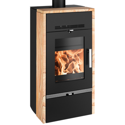 Zväčšený obrázok ku produktu Teplovodné krbové kachle Farum s výmenníkom, čierna/Woodstone Prestige, HAAS+SOHN