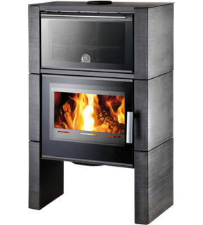 Obrázok ku produktu Krbové kachle DALE s pečiacou rúrou, čierna/kachľový obklad antracit metallic, HAAS+SOHN