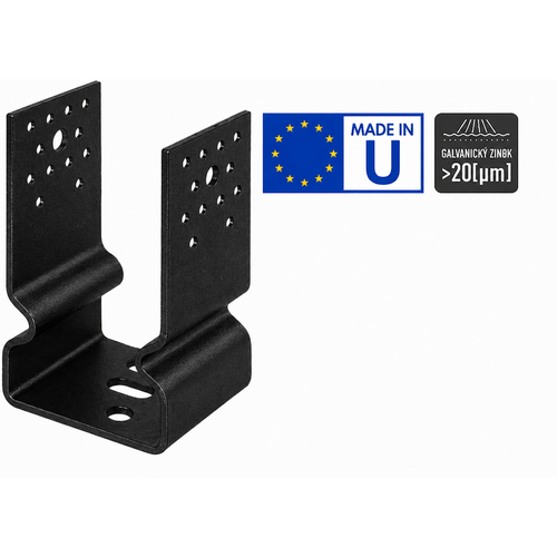 Zväčšený obrázok ku produktu U bez roxora 120x120/4 v=150 UZS120C s prelisom, široké, čierne