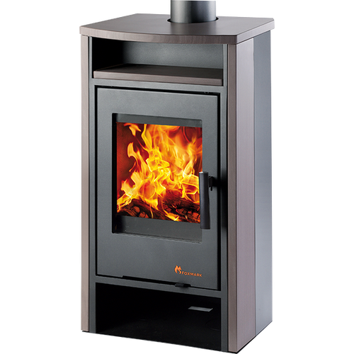 Zväčšený obrázok ku produktu Krbové kachle Livorno II, čierna, brown stone - FOXMARK
