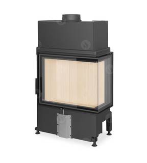 Obrázok ku produktu Krbová vložka IMPRESSION R 2G S 71.60.34.21 rohová pravá s otváraním dvierok do strany, so žltou spaľovacou komorou a deleným sklom, ROMOTOP